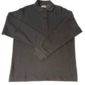 Natural Issue Cotton Polo Sweater Charcoal Gray Men’s M Dark Academia office